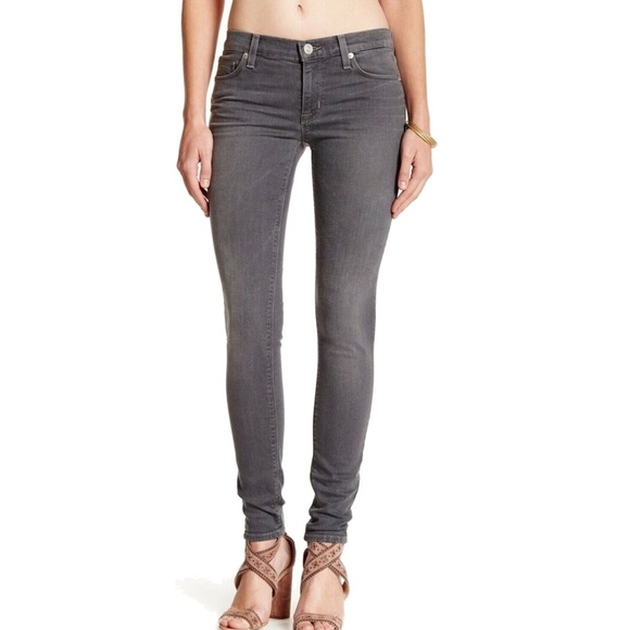 HUDSON Krista Super Skinny Jeans 5-Pocket Dungaree Denim Pants Mid-rise, Grey - Picture 11 of 13